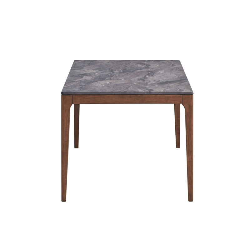 Bevis - Engineered Stone Top Dining Table - Walnut
