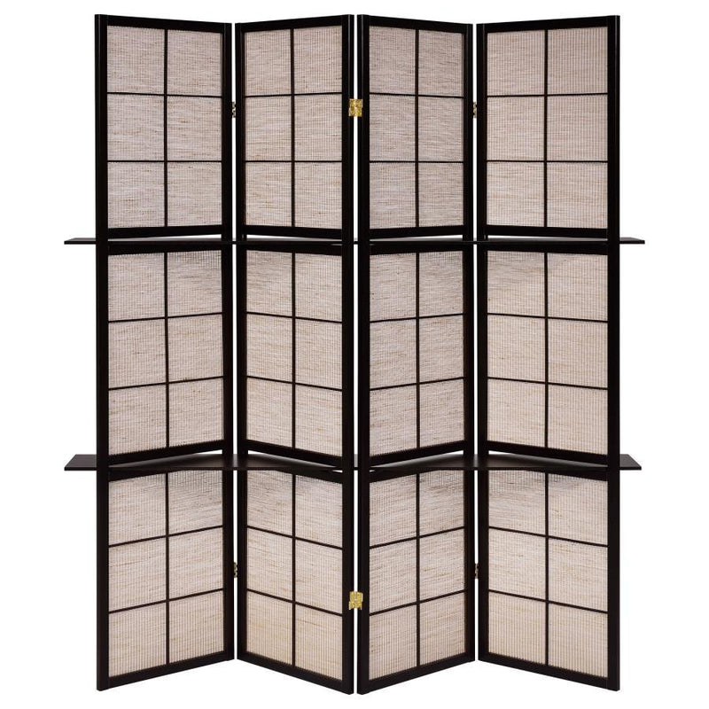 Iggy - 4-Panel Room Divider Folding Shoji Screen - Cappuccino