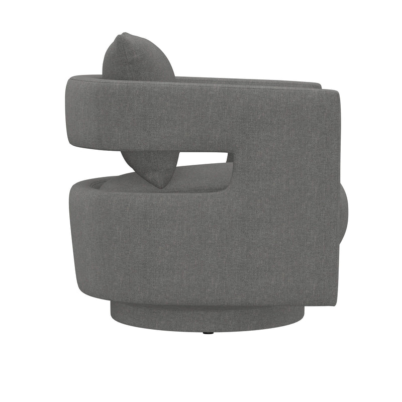 Swivel Chair With Fabric Upholstery - Gray