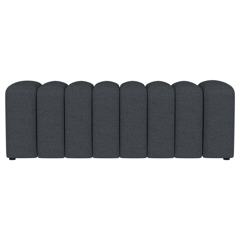 Summer Fabric Upholstered Tufted Accent Bench Charcoal