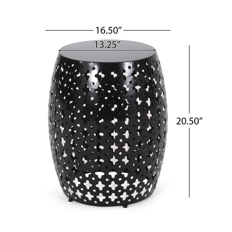 Metal End Table Large - Black
