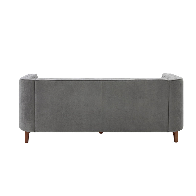 Modern 3 Seater Sofa, Upholstered Couch With Curved Armrests