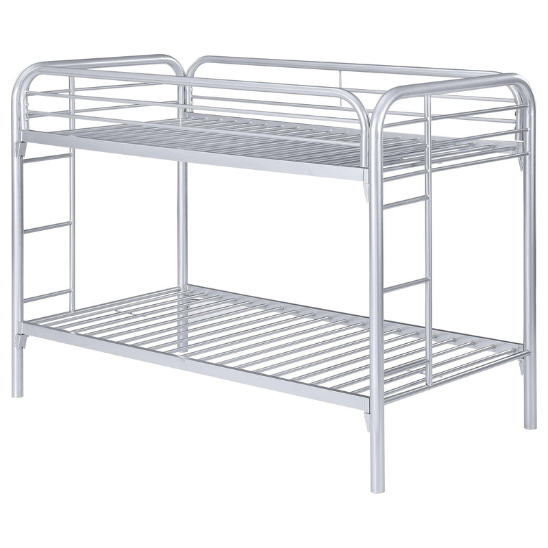 Morgan Metal Twin Over Twin Bunk Bed Silver