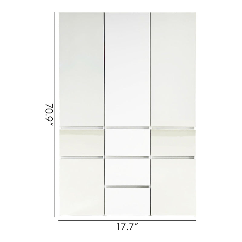 Elise - Modular Closet System With Mirror - White