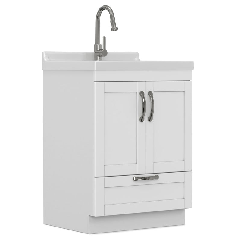Maile - Laundry Utility Sink And Cabinet With Sink - White