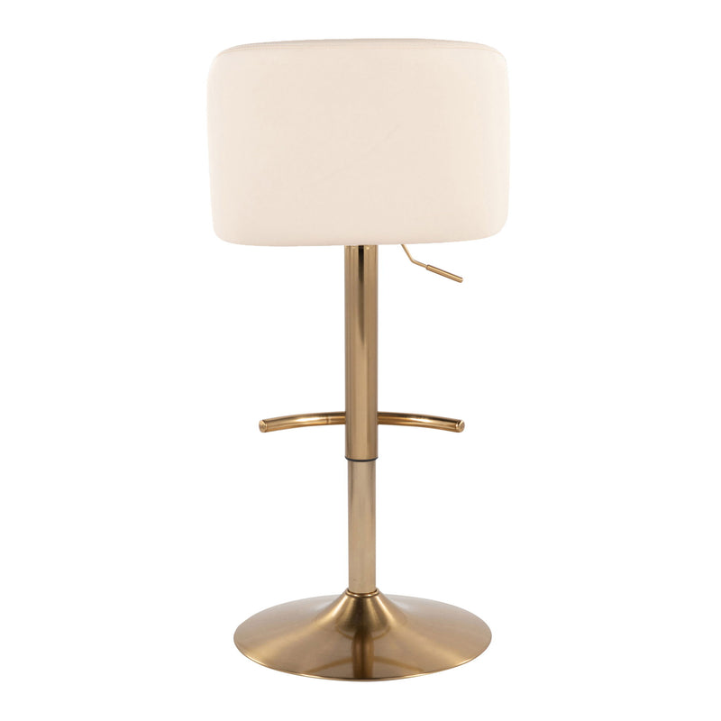 Toriano - Contemporary Adjustable Barstool With Swivel With Rounded T Footrest (Set of 2)