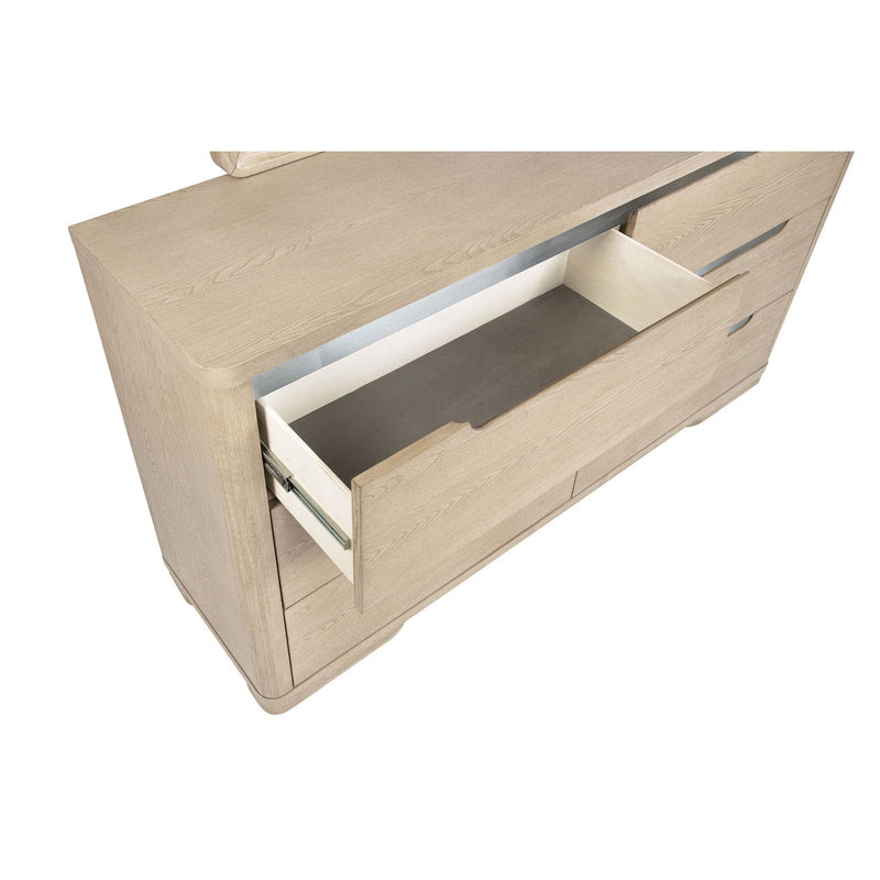 Mirador - 6 Drawer Dresser And Mirror Set - Light Oak