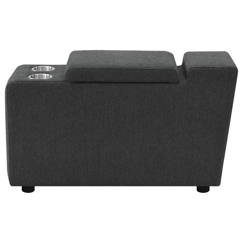 Collins - Upholstered Modular Storage Console - Dark Gray