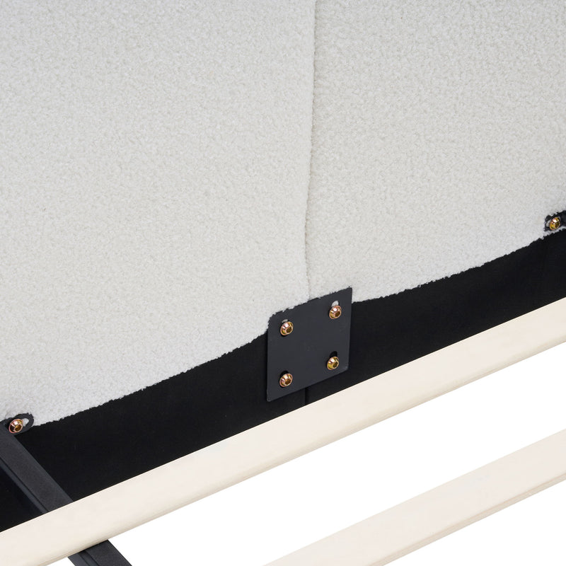 Upholstered Platform Bed With Split Headboard
