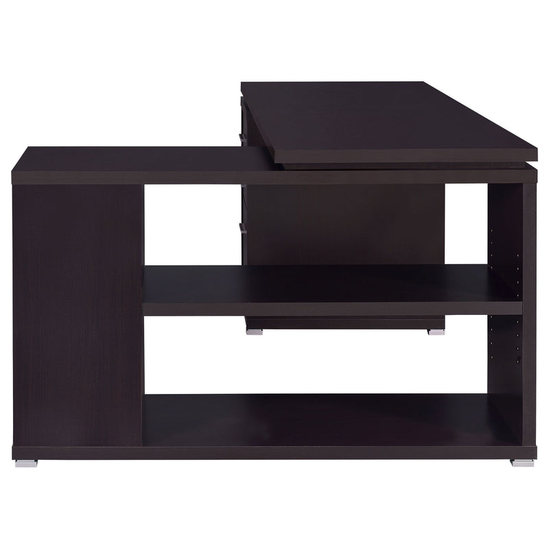 Tona - L-Shape Computer Desk With 3 Drawers And 5 Shelves
