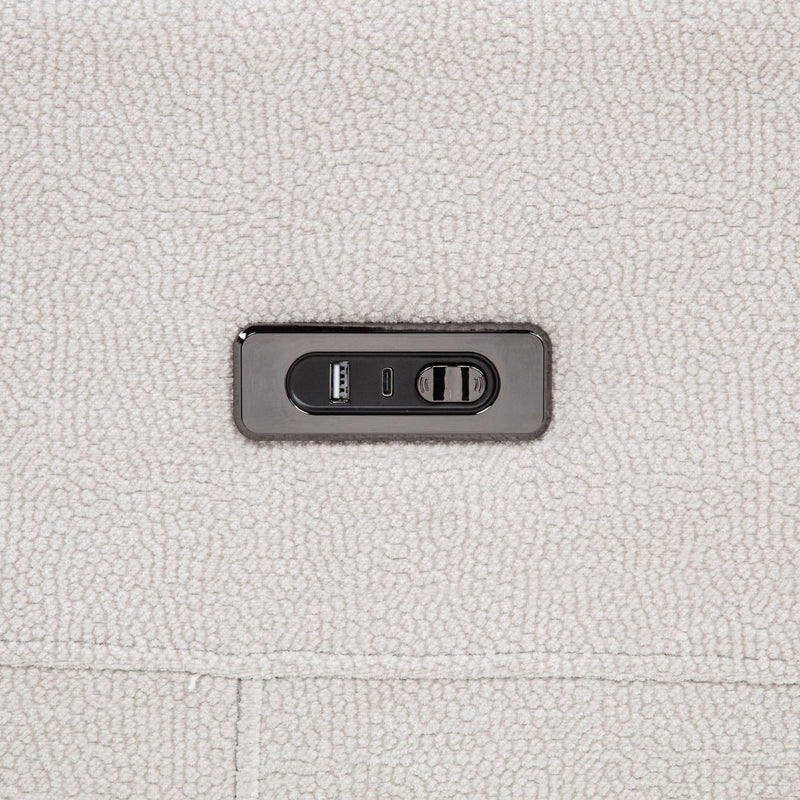 Kennett Chenille Upholstered Power Reclining Loveseat Ivory
