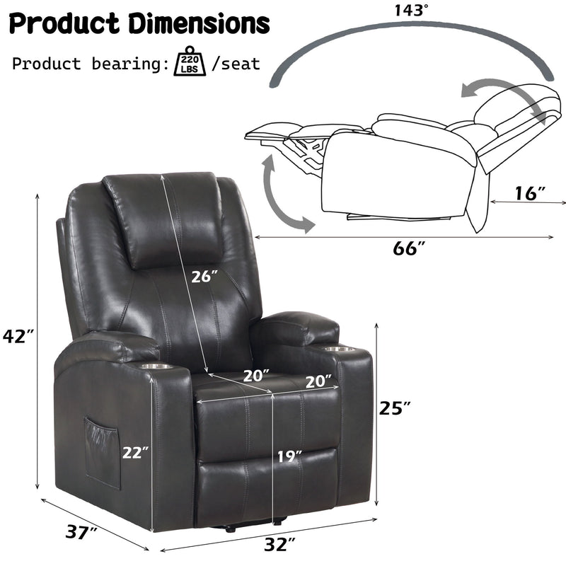 Recliner With Power Lift & Massage