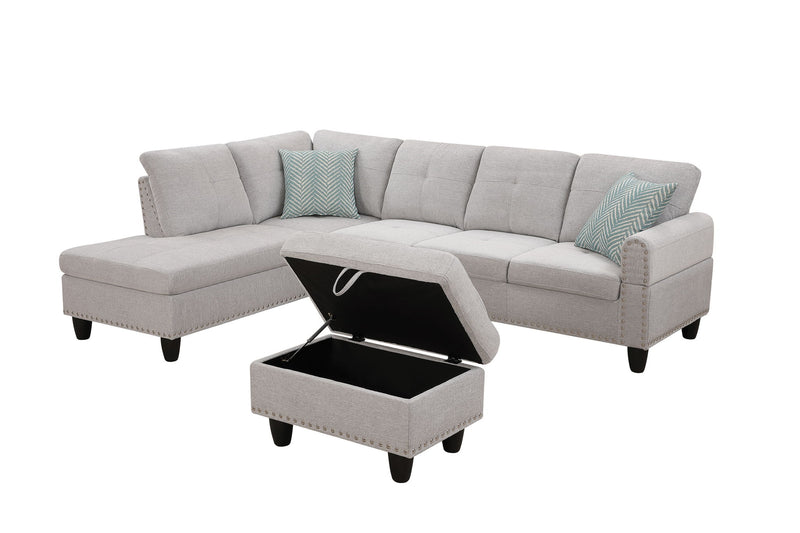 Alger - Left Hand Facing Sofa & Chaise With Ottoman