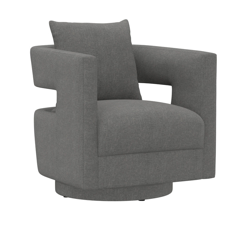 Swivel Chair With Fabric Upholstery - Gray