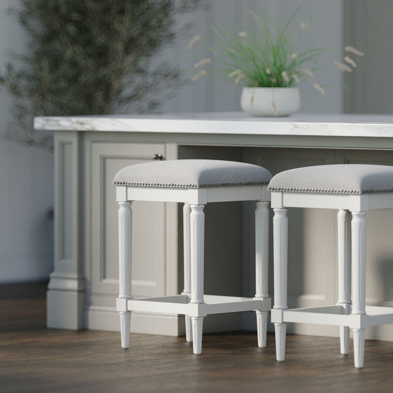 Square Stool With Upholstered Seat
