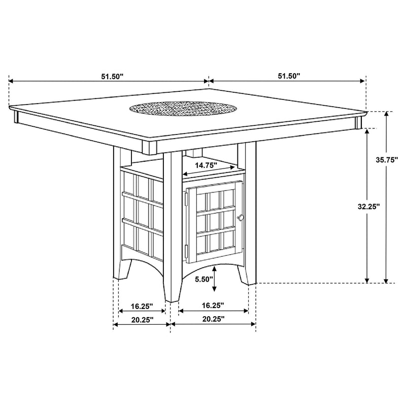 Gabriel 52-inch Counter Height Dining Table Cappuccino
