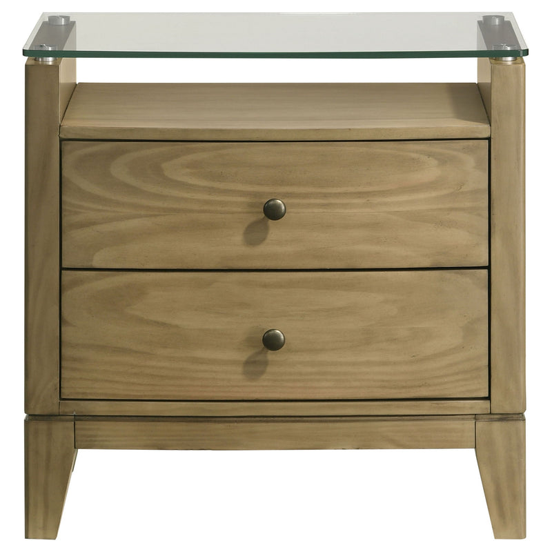 Menlo - 2 Drawer Nightstand - Pine Wood