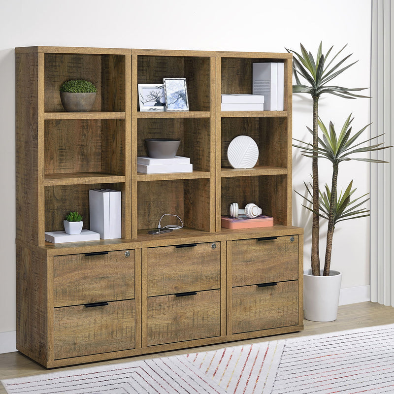 Geary - 3 Shelf Bookcase With USB Charging And Lockable Top Drawer