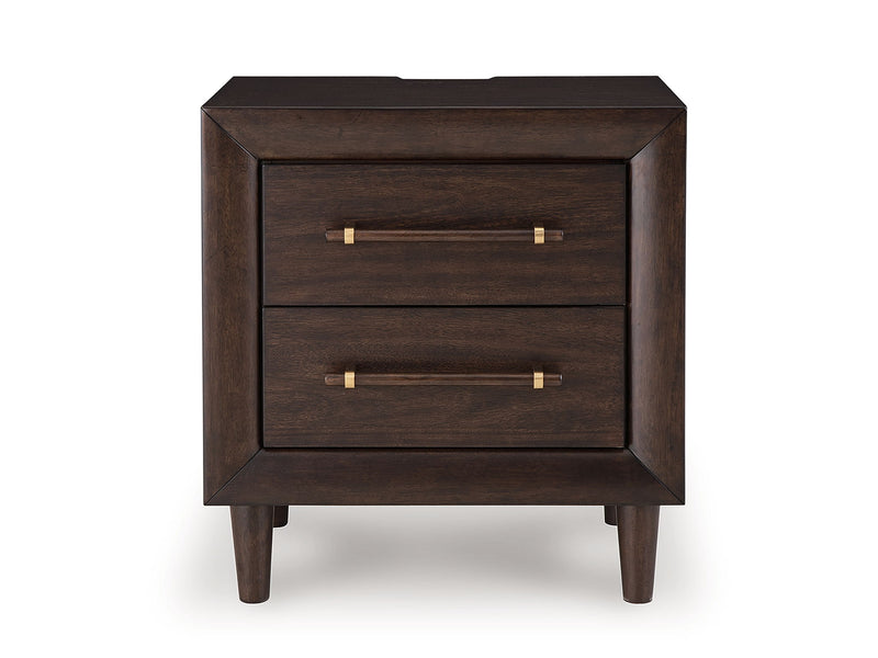 Dantenton - Two Drawer Night Stand - Merlot