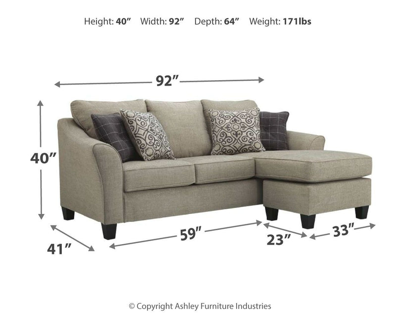 Kestrel - Sofa Chaise - Pearl Silver