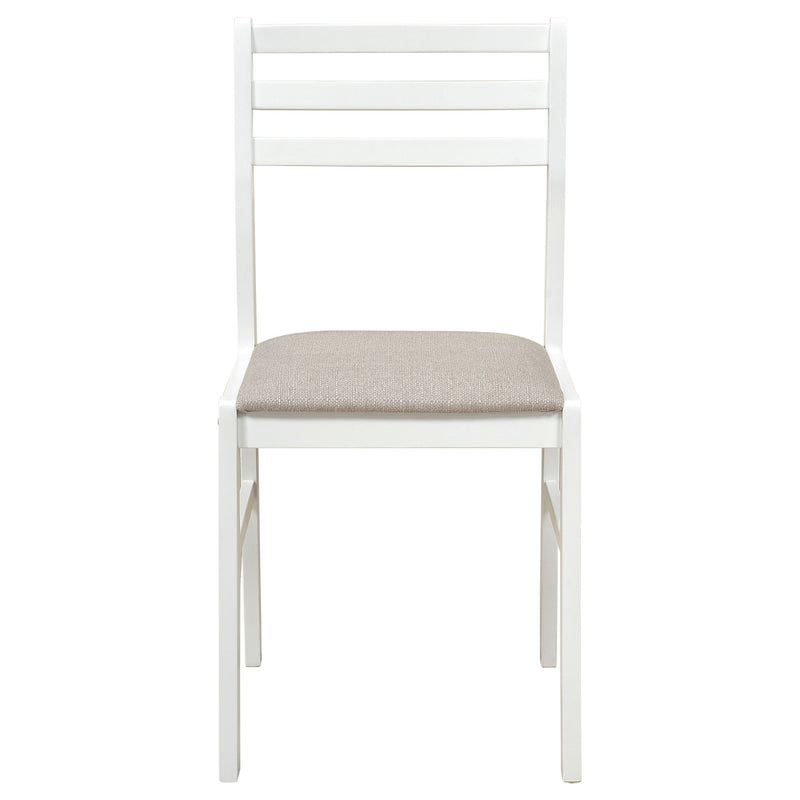 Cliff - 3 Piece Round Drop Leaf Dining Table Set With Ladderback Chairs - White