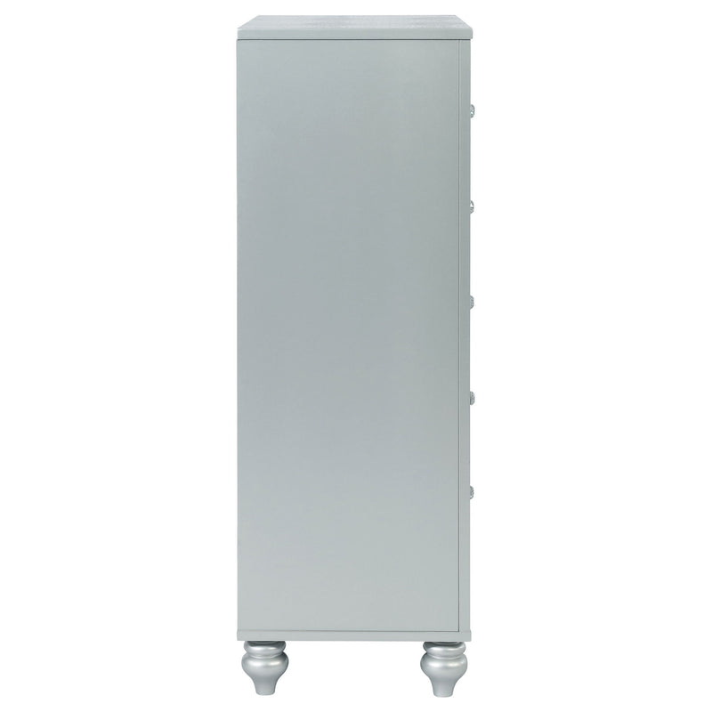 Arabesque - 5 Drawer Bedroom Chest - Silver