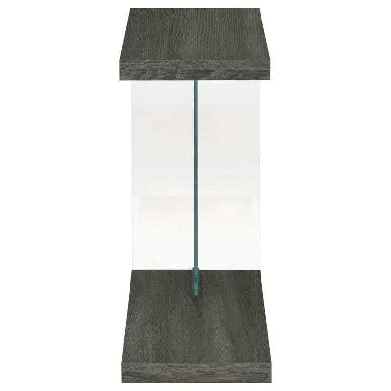 Colby - Engineered Wood C-Shaped Side Table - Weathered Gray