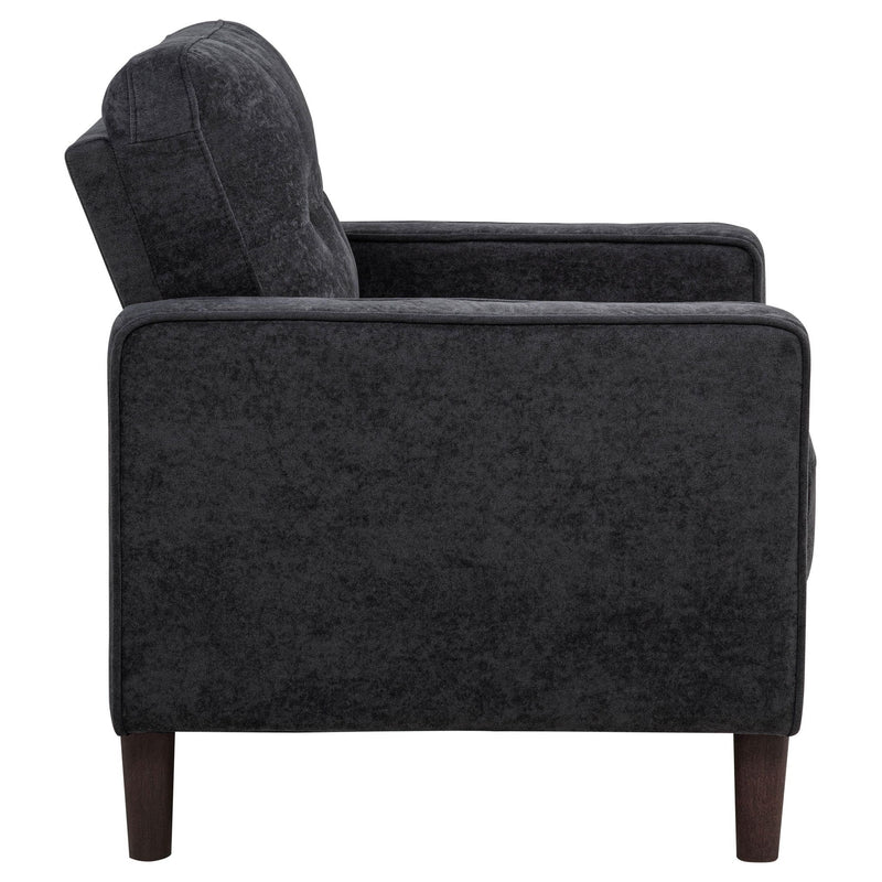 Bowen II Fabric Upholstered Track Arm Chair Steel Grey