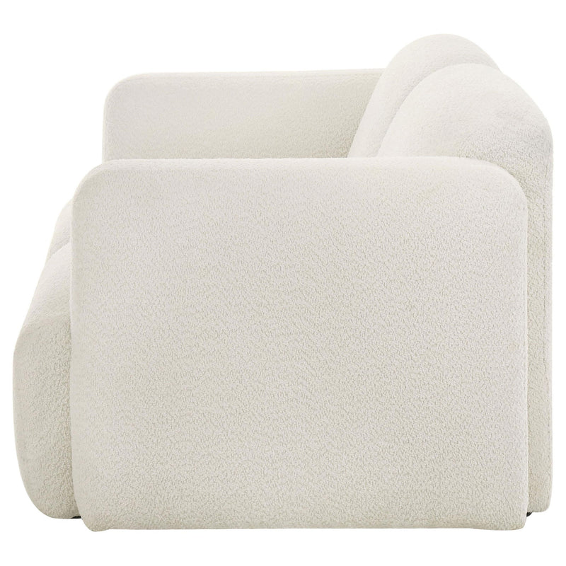 Dorset Fabric Upholstered Round Track Arm Loveseat White