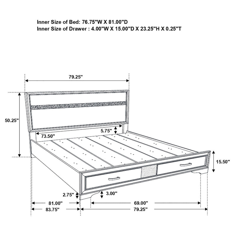 Storage Platform Bed 2 Drawer