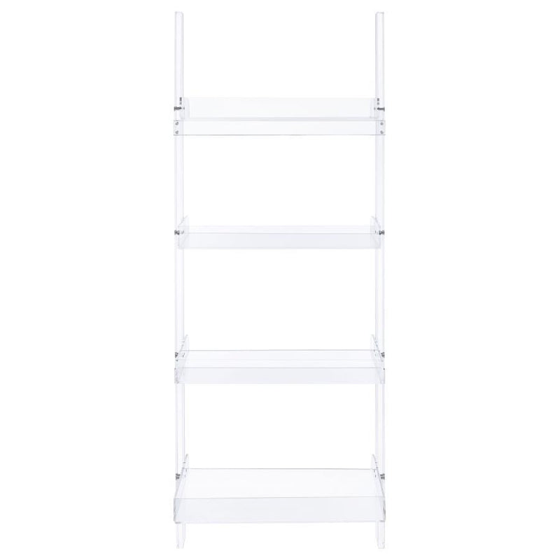 Amaturo - 4-Shelf Acrylic Ladder Bookshelf - Clear