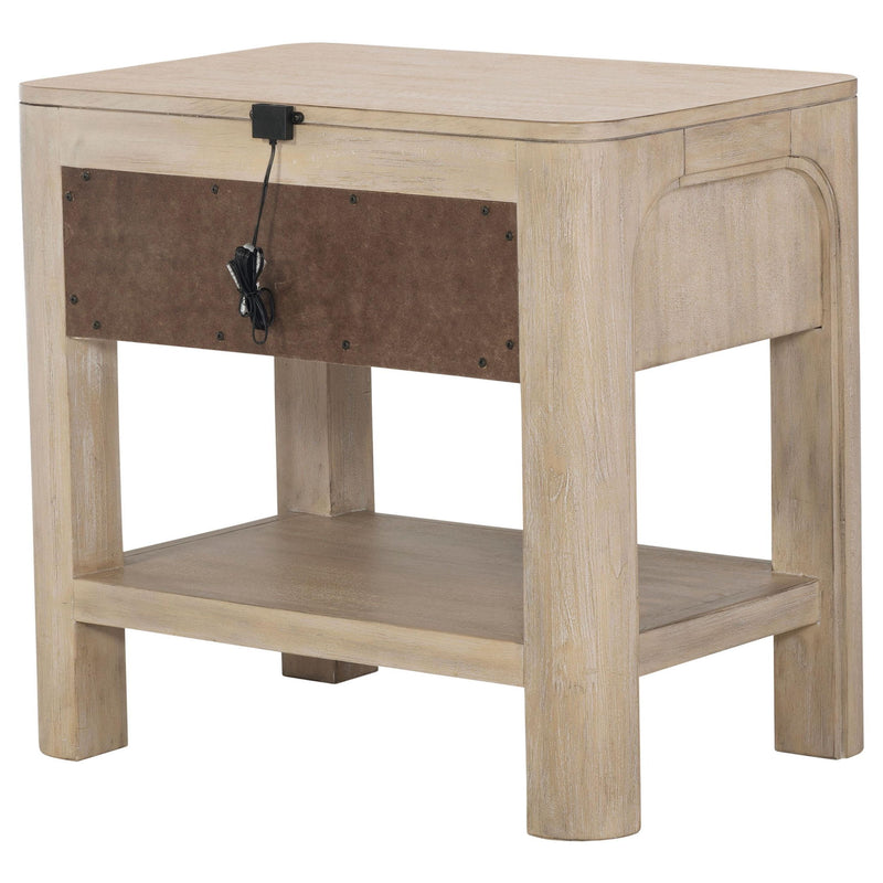 Solano 1-drawer Nightstand Bedside Table Weathered Mango
