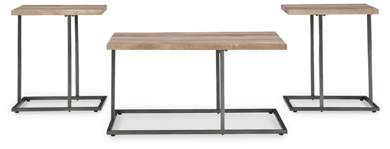 Albreane - Occasional Table Set (Set of 3) - Grayish Brown / Black