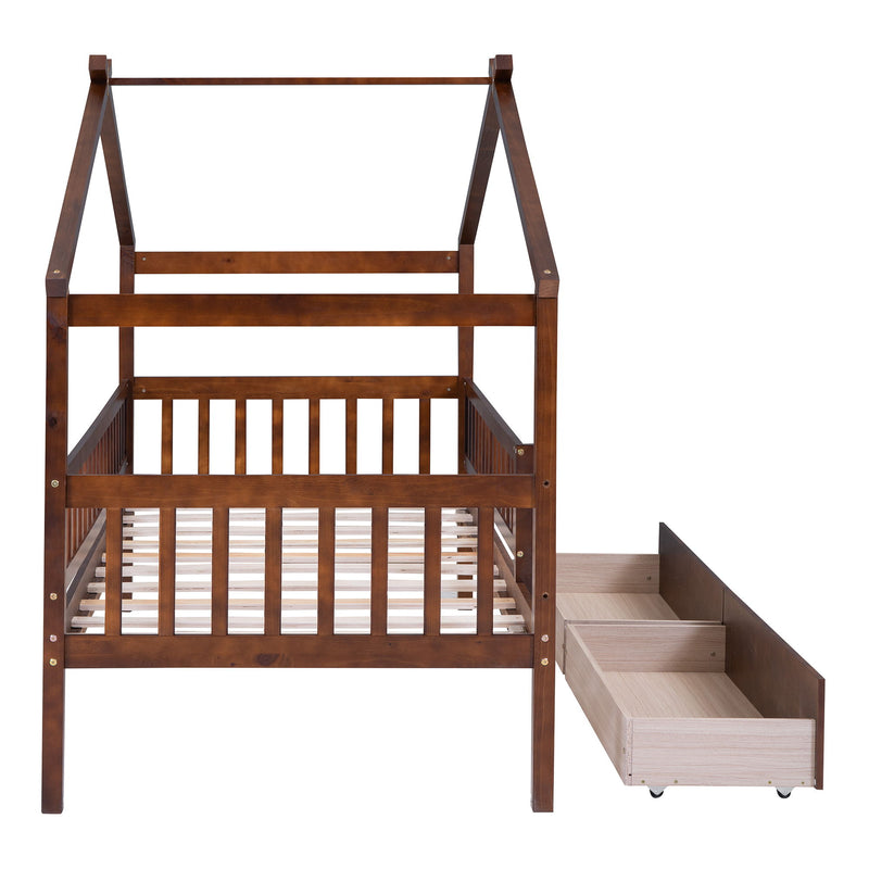 House Bed With 2 Drawers