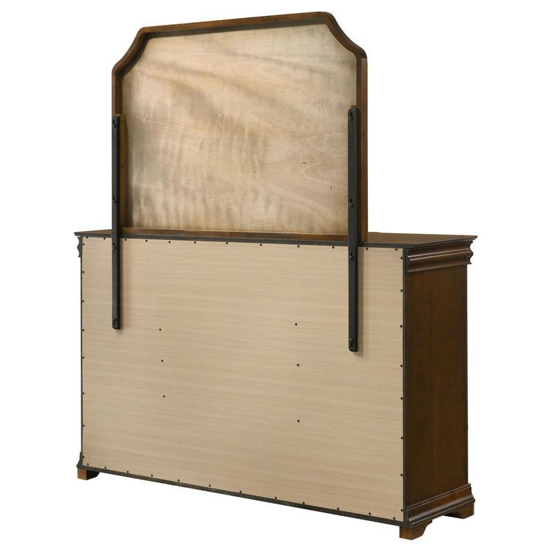 Leonide - 9 Drawer Dresser With Mirror - Cherry