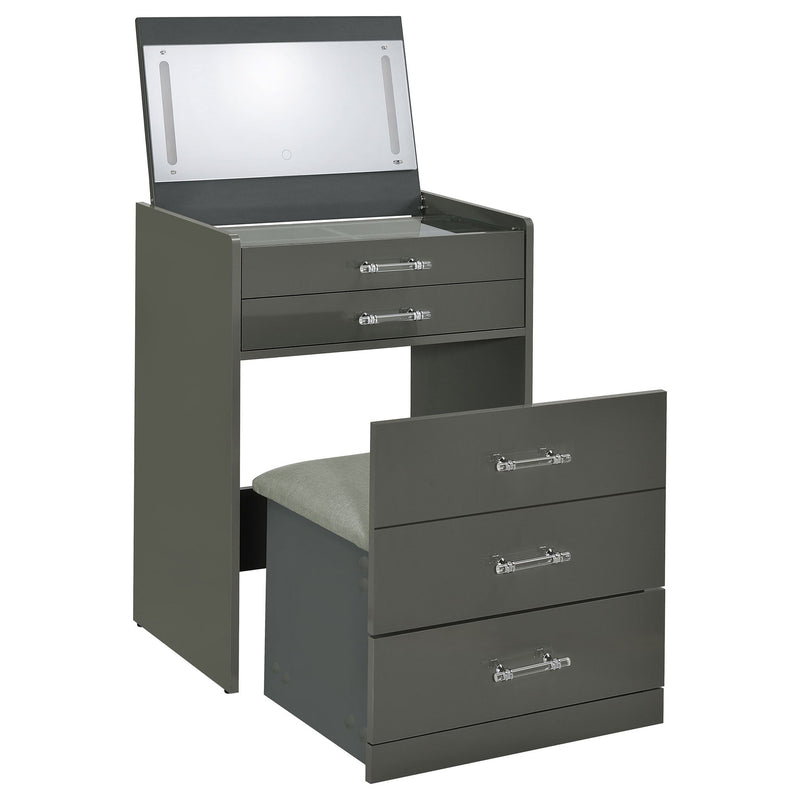 Ayuba - 3 Drawer Makeup Vanity Table With Mirror And Stool