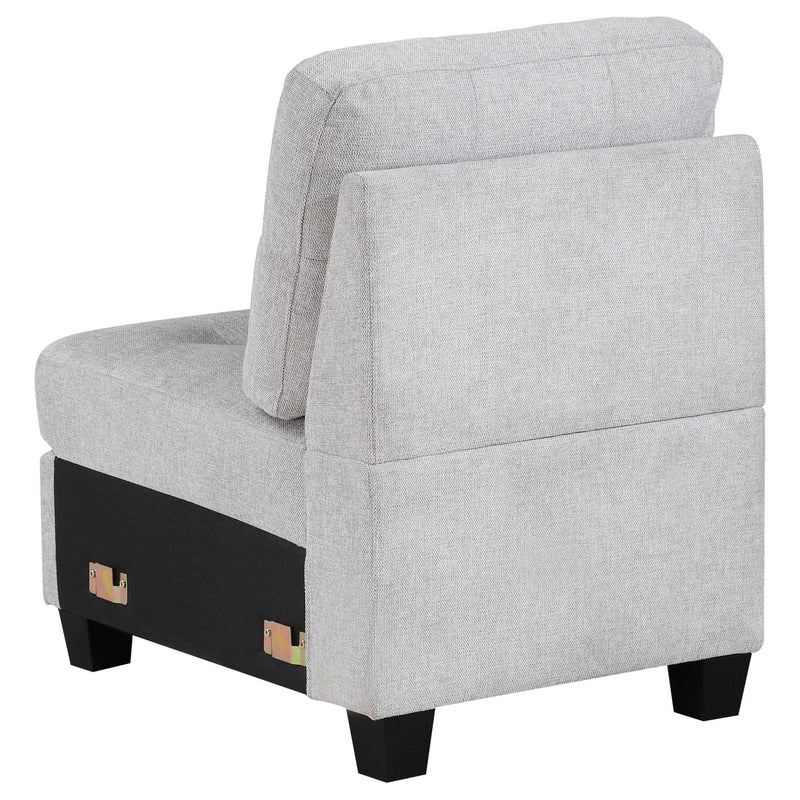 Georgina Upholstered Armless Chair Steel Beige