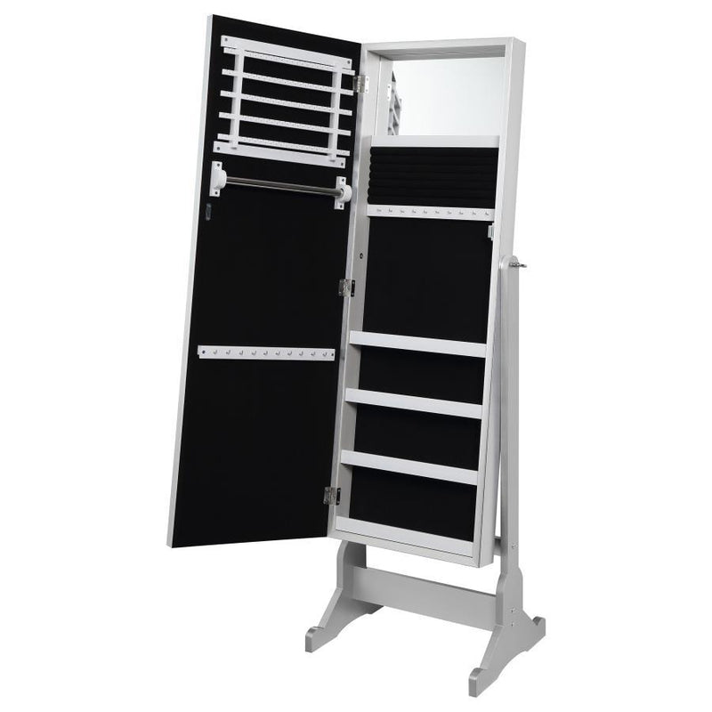 Moore - Cheval Mirror With Jewelry Storage - Silver