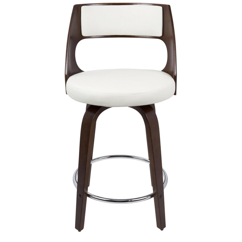 Cecina - Mid-Century Modern Fixed Height Counter Stool With Swivel And Round Footrest (Set of 2)