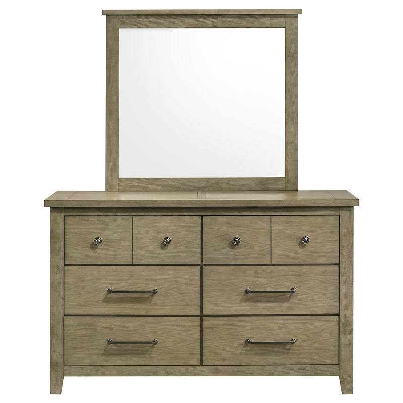 Pelton - 6 Drawer Dresser With Mirror - Oak