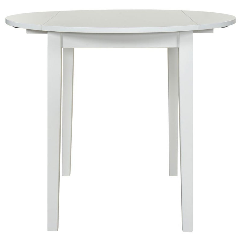 Bucknell - 3 Piece Round Drop Leaf Dining Table Set - White