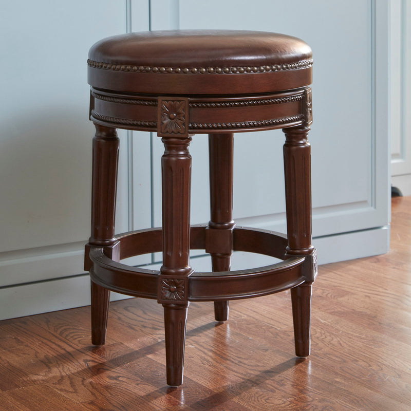 Rustic Elegance Backless Swivel Stool
