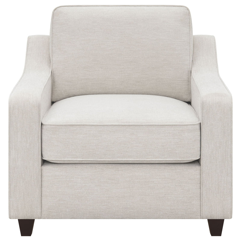 Mahaffey - Upholstered Sloped Track Arm Chair - Beige