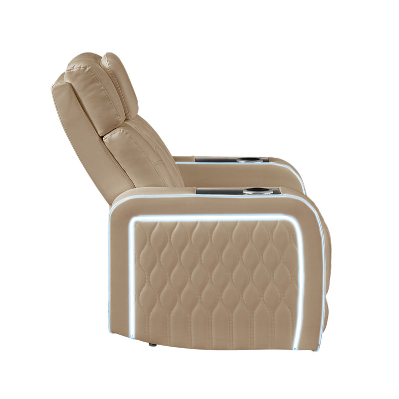 Electra - 3 Piece Power Reclining Sofa, Loveseat And Recliner Set With Power Headrests, Massage And LED Lighting