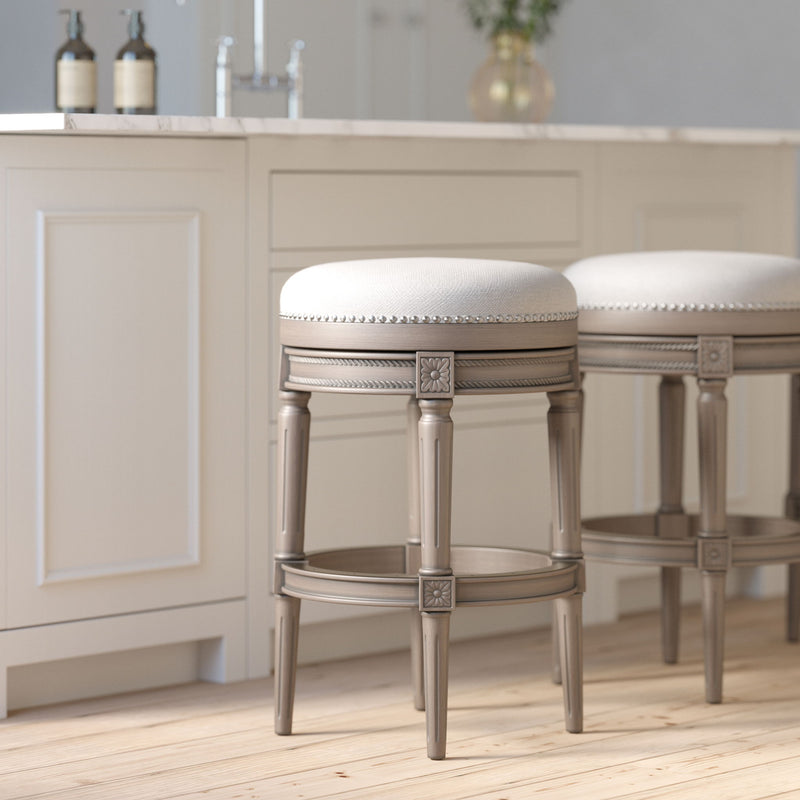 Rustic Elegance Backless Swivel Stool