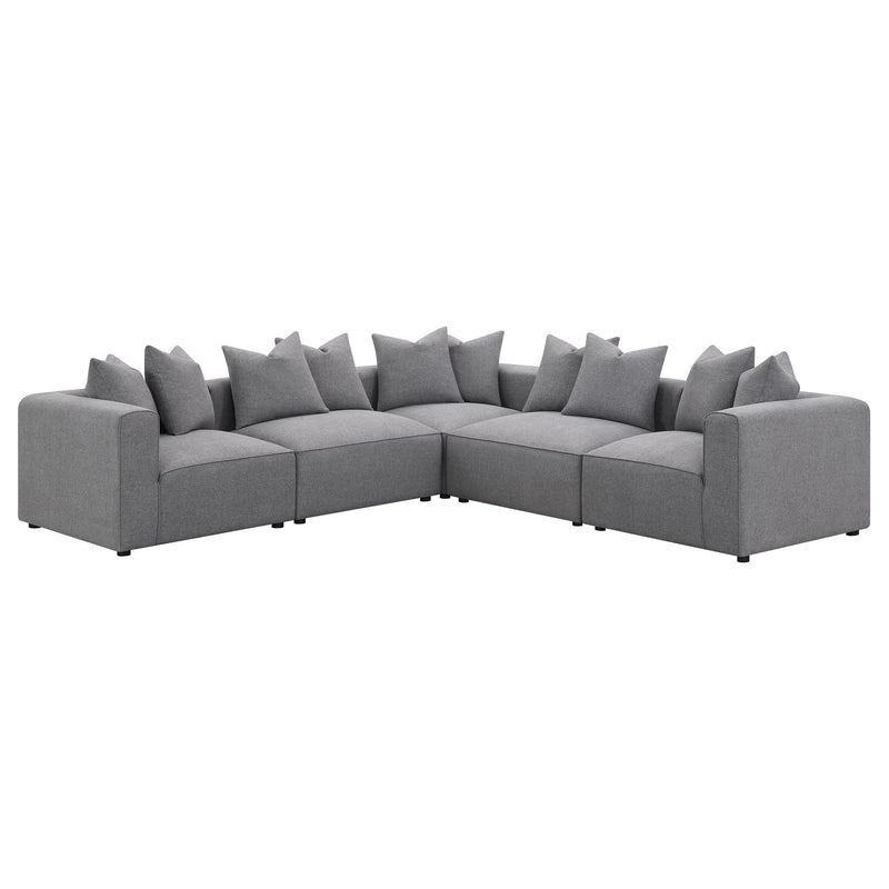 Amherst - Armless Chair With Accent Pillow - Gray