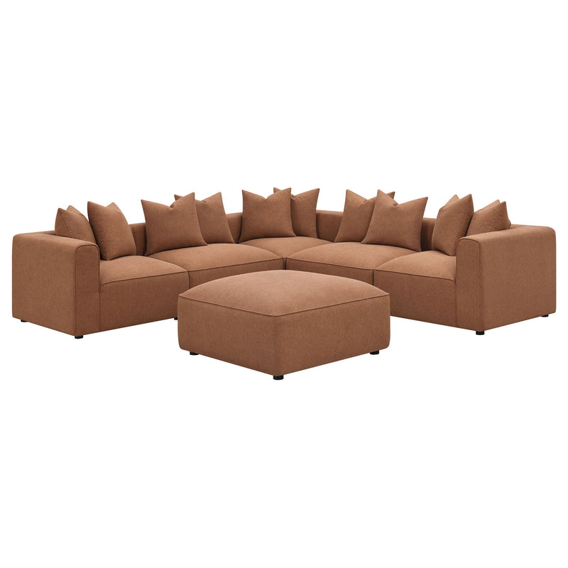 Colleen - Armless Chair With Pillows - Terracotta