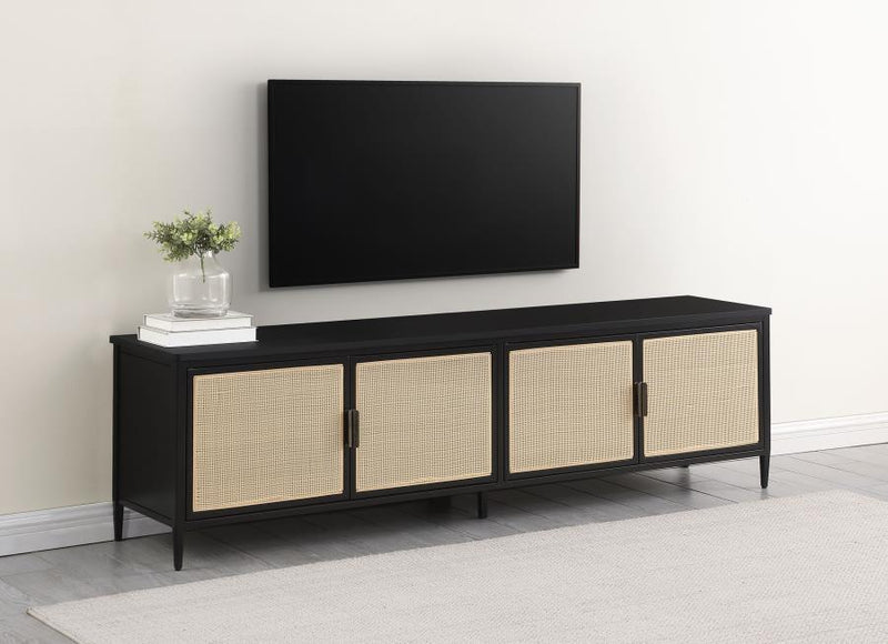 Amherst - 78" 4-Door Metal TV Stand Media Console - Black