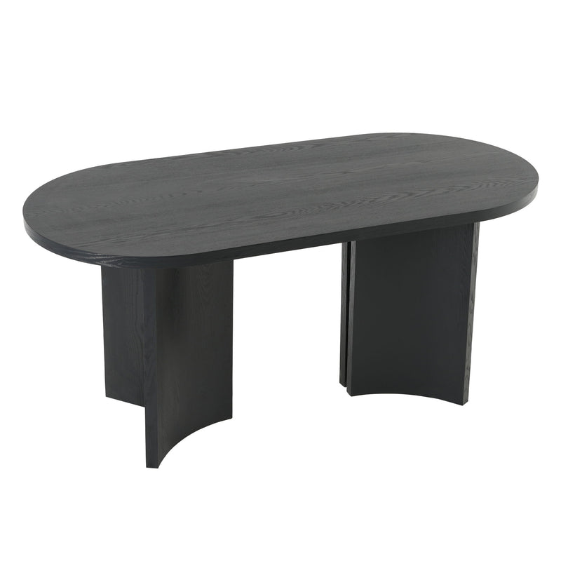 Dining Table With Curved Legs - Black