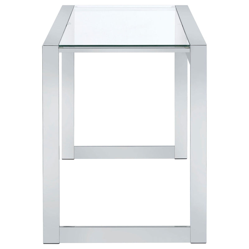 Hartford 47-inch Glass Top Writing Desk Chrome